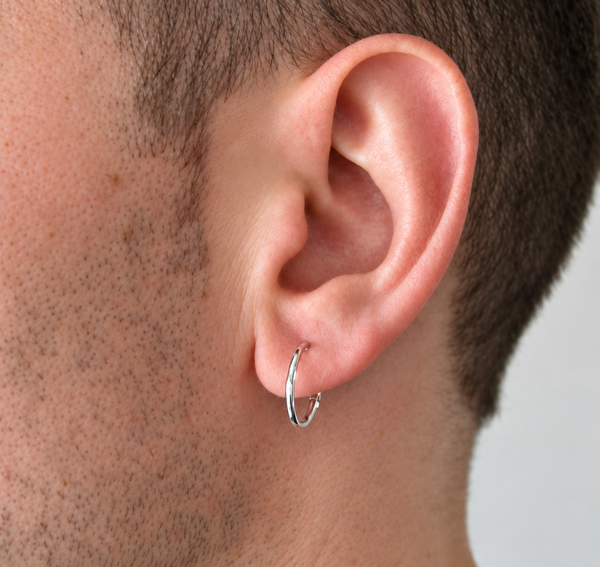 Unisex Sterling Silver Hoop Earrings – 15mm Classic Men’s & Women’s Hoops