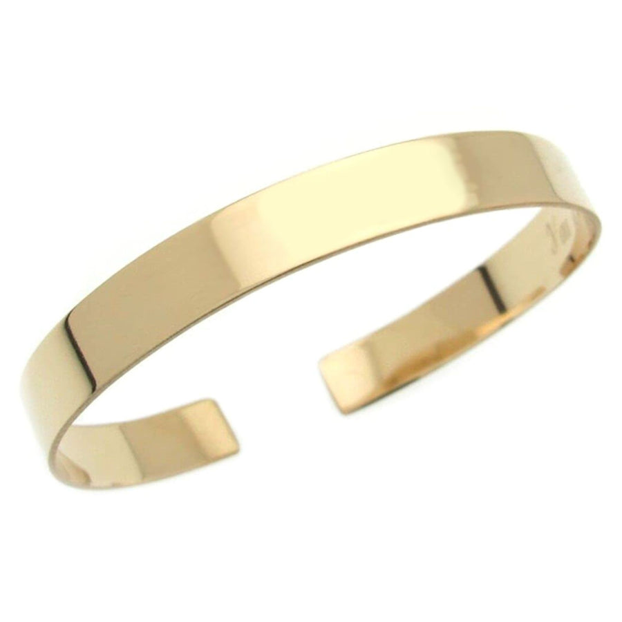 Plain Gold Bangle Bracelet - Wide Gold Filled Cuff Bracelet for Women