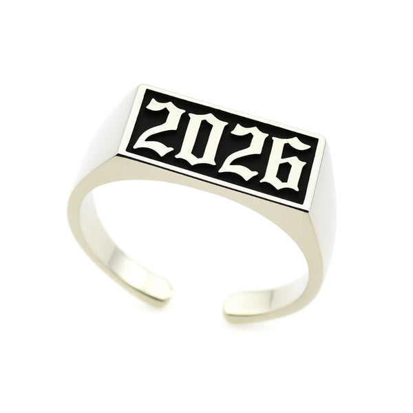 Custom Signet Pinky Ring for Women - Initial Signet Ring Sterling silver