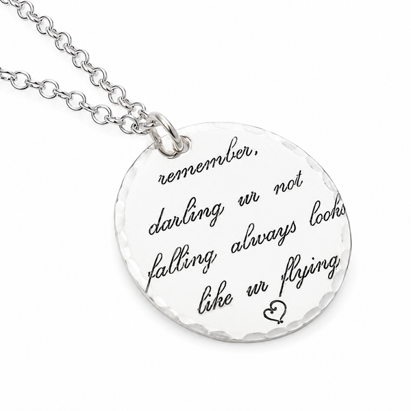 Inspirational Sterling Silver Personalized Quote Necklace