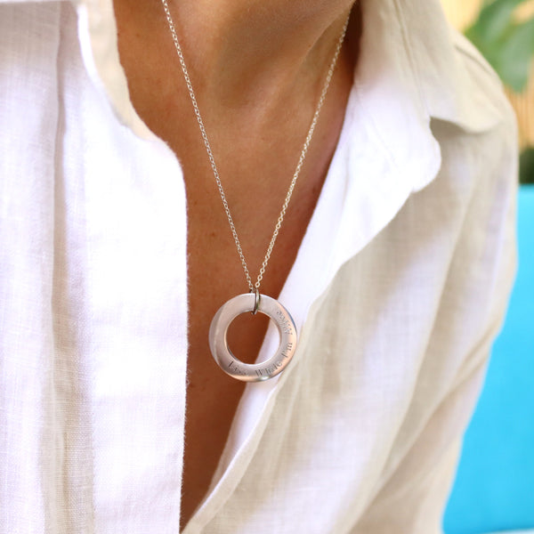 round pendant with kids names
