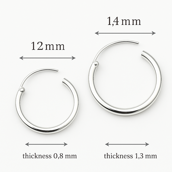choose size hoops sterling silver
