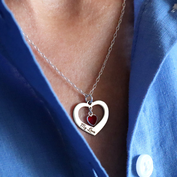 personalized hearts necklace