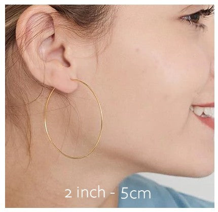 gold hoop earrings 2 inch