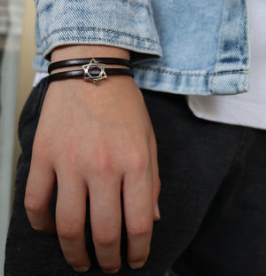 Star of David Bracelet for Boy -Bar Mitzvah Jewish Jewelry