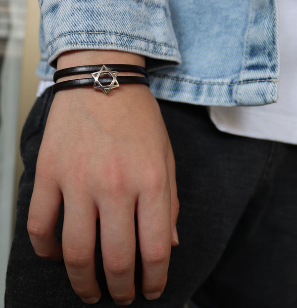 Star of David Bracelet for Boy -Bar Mitzvah Jewish Jewelry