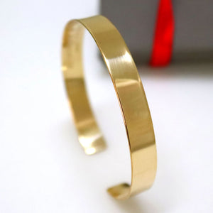 Plain Gold Bangle Bracelet - Wide Gold Filled Cuff Bracelet for Women