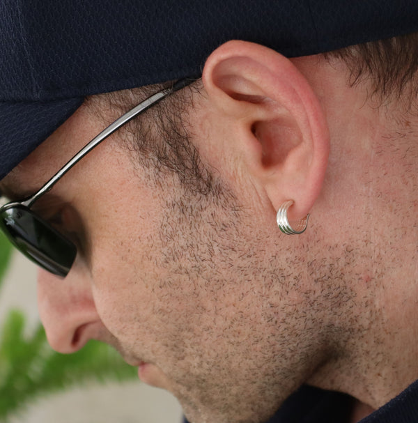 wide hoop earrings for men