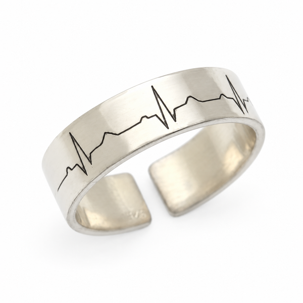 narrow heartbeat EKG ring
