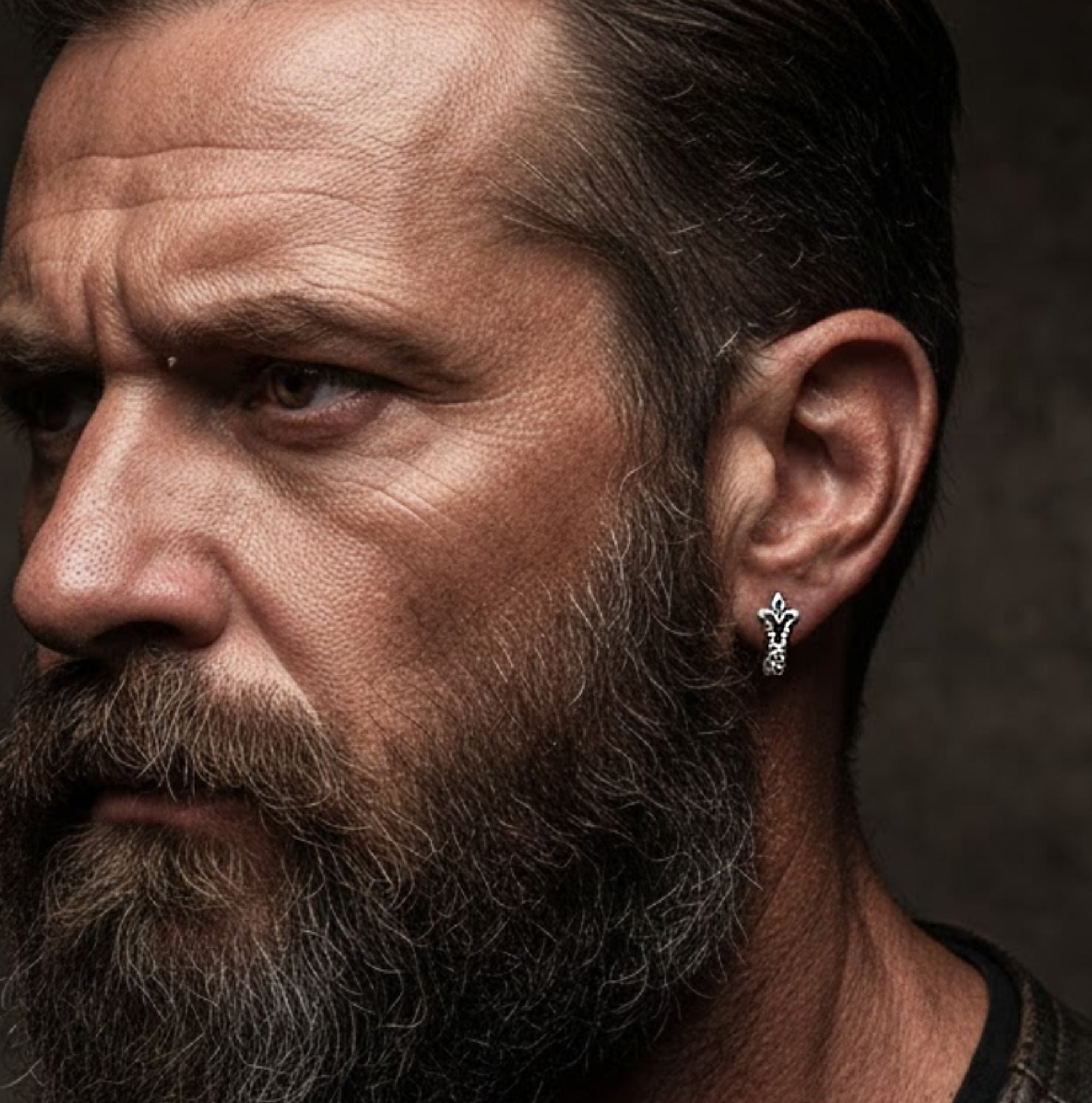 Ancient Fleur-de-Lis Stud Earrings | Lily Flower Symbol Sterling Silver Earrings