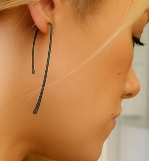 Oxidized Sterling Silver Black Earrings