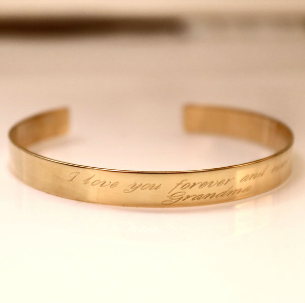 gift for my loved Granddaughter engraved gold cuff bracelet