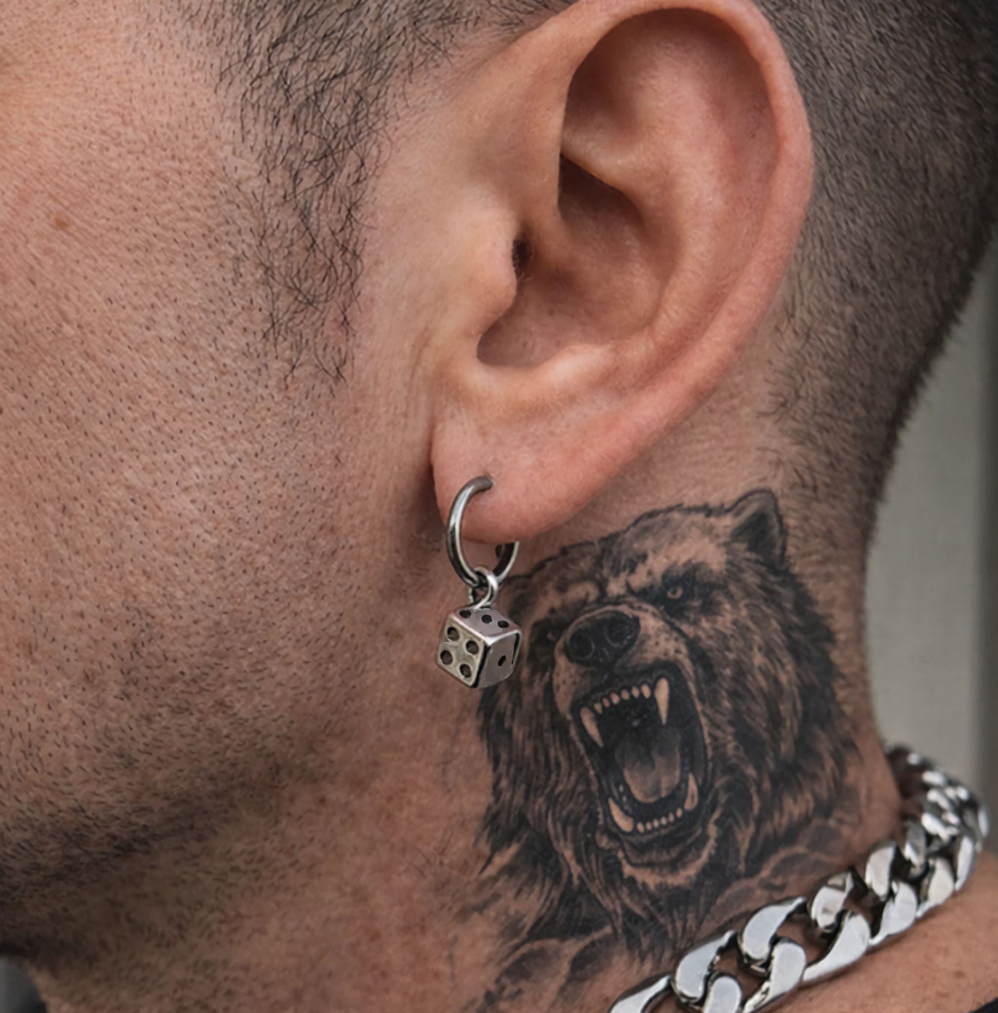 Dice Dangle Earring for Men