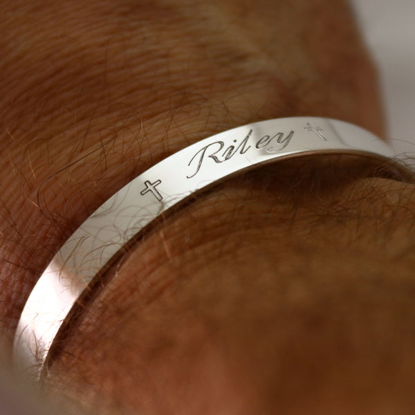 mens name cross bracelet