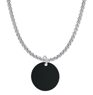 black round pendant necklace - custom engraved pendant