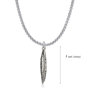 Artisan Feather pendant on Stainless Steel chain 