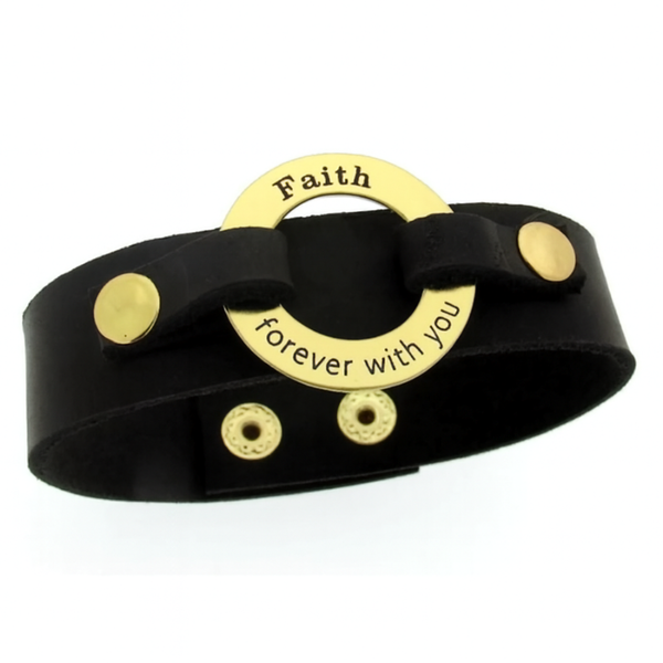 Faith Leather Bracelet for Men - Gift for Dad
