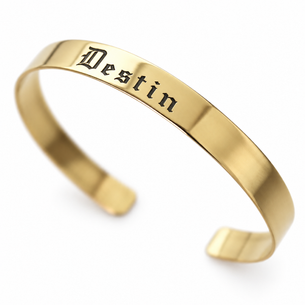 Gold Cuff Bracelet for men. Anniversary Gift for Husband