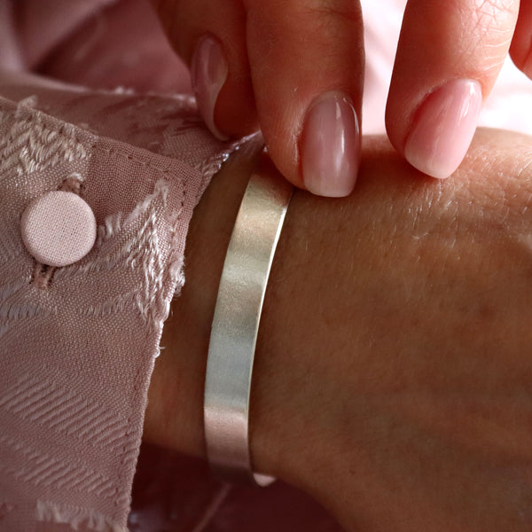 Brushed silver bracelet gift for her