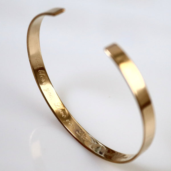 Monogram Gold Bracelet - 3 initials Cuff bracelet - Personalize Gold Filled Bangle