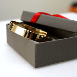 Gold Medical Alert ID Bracelet for Men - Custom Engravable cuff Bangle