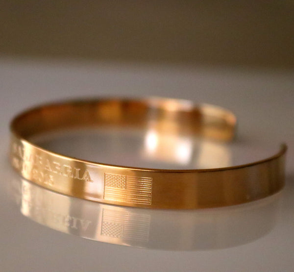 Gold American flag cuff bracelet