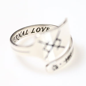 Personalized Viking Eternal Love Rune Ring – Sterling Silver Spearhead Design