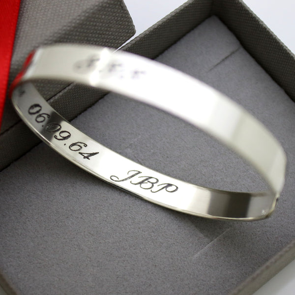 Personalized Congratulation Bracelet for Her, Sterling Silver Cuff