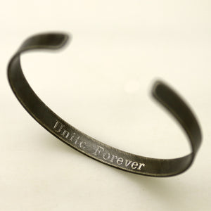 inner side engraved black cuff bracelet