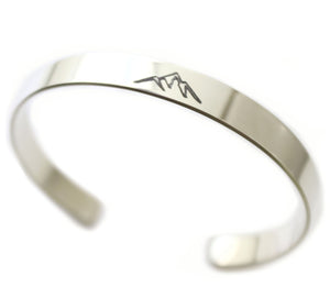 bracelet with the Mountains - engraved cuff bracelet
