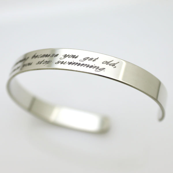 long text engraved bracelet