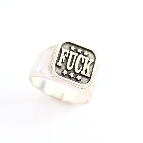 Custom Sterling Silver Signet Ring – Personalized Mens Monogrammed Ring with Engraved Initials