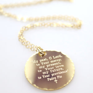 Custom Lords Prayer Pendant, Padre Pio Necklace for Women