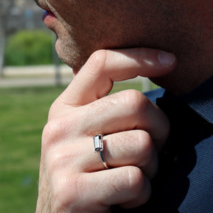 rectangular gemstone ring for him