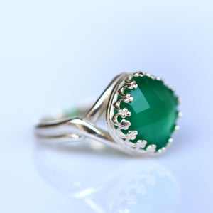 Green Stone Ring for Men - Emerald Signet Ring