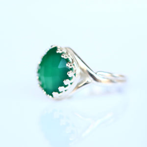 Green Stone Ring for Men - Emerald Signet Ring