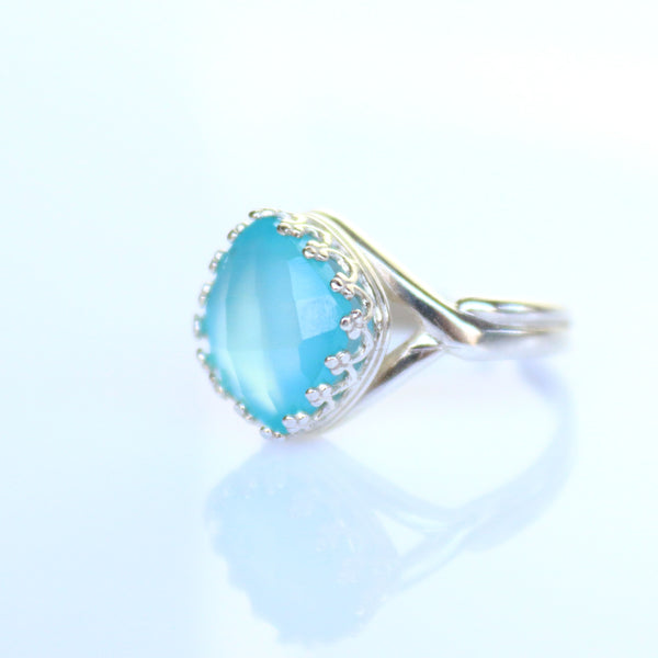 chalcedony gemstone ring