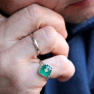 green stone ring for men