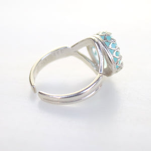 Blue Gemstone Ring for Men - Chalcedony stone Signet