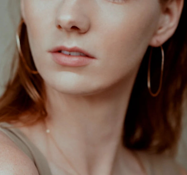 2 inch oval hoop earrings