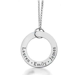 hollow pendant with kids names - personalized mom necklace