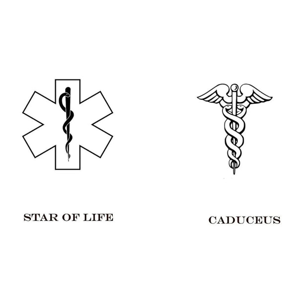 Personalized Caduceus Ring Sterling Silver Band with Med Alert Symbols