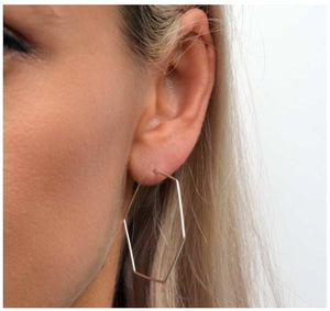 6 sides hoop earrings - geometric jewelry