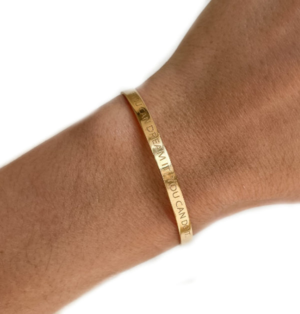Slim gold Message Bracelet