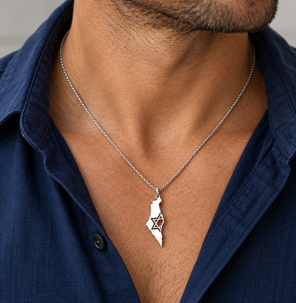 Israel Map Necklace for mens