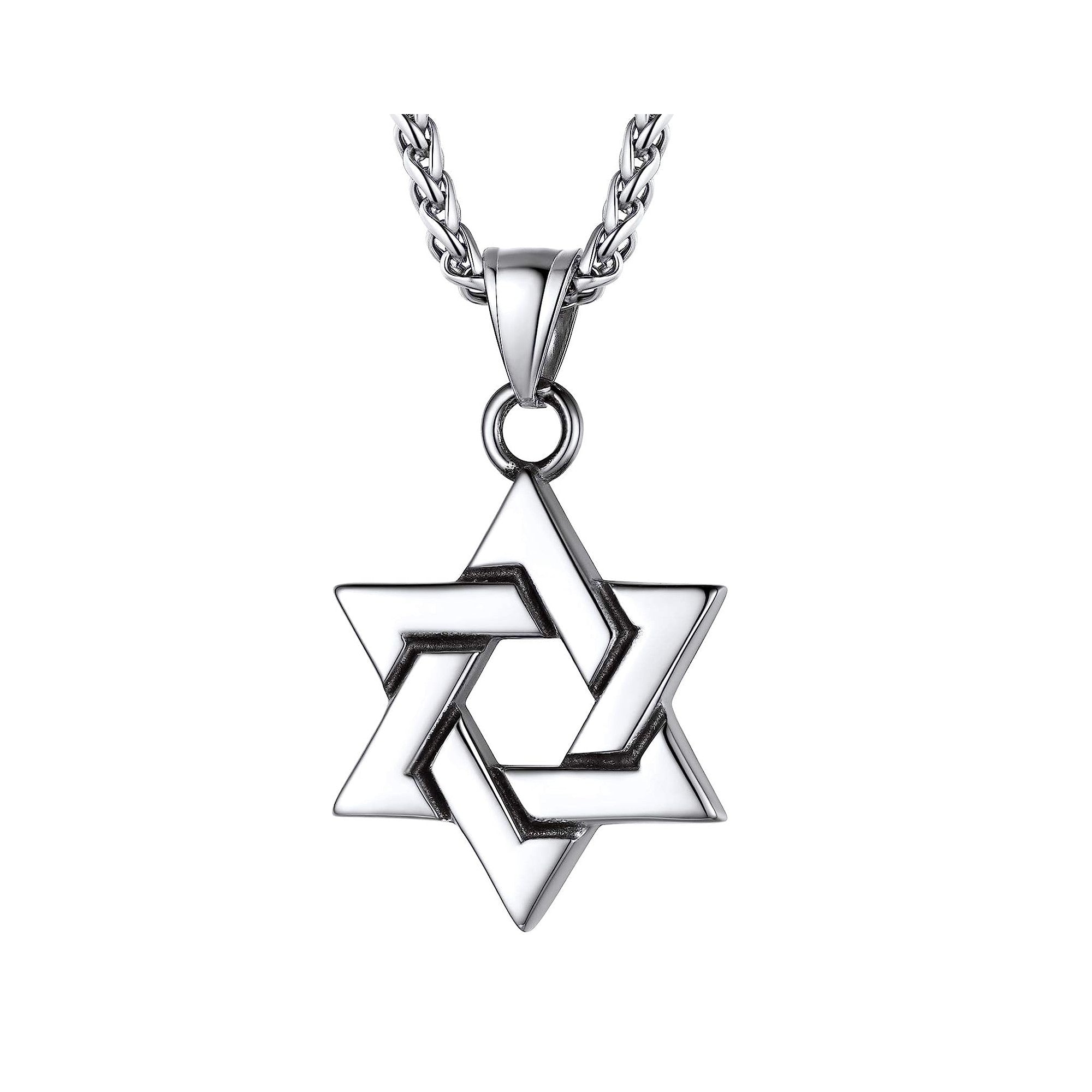 Jewish Star of David Pendant Necklace 14k Rose Gold - AZ11194