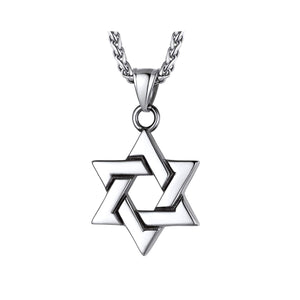 small size silver Star of David pendant necklace  