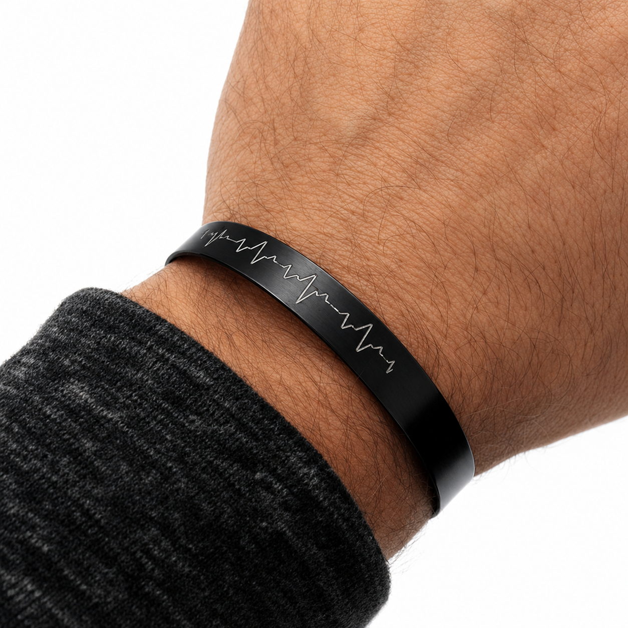 Heart Beat cuff bracelet for Men