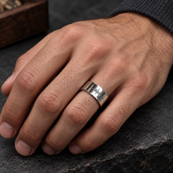 Custom pulse ring Personalized EKG / Hertbeat