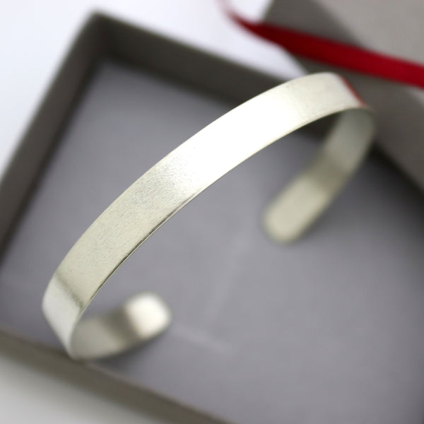 matter silver plain cuff bracelet